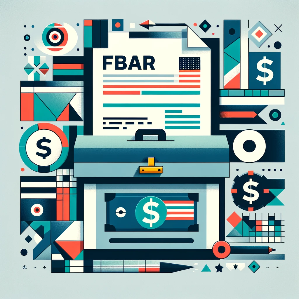 DALL·E 2024 02 02 14.07.53 Create an image representing the FBAR form Report of Foreign Bank and Financial Accounts incorporating Material Design aesthetics. The design shoul